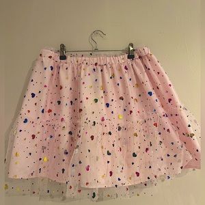 Unique vintage smak parlor pink confetti skirt and skirt